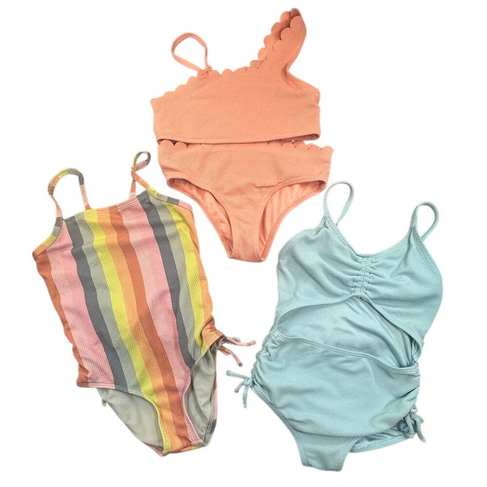 Jessica Simpson Art Class Girls Swimsuit Lot 3 Pair Textured